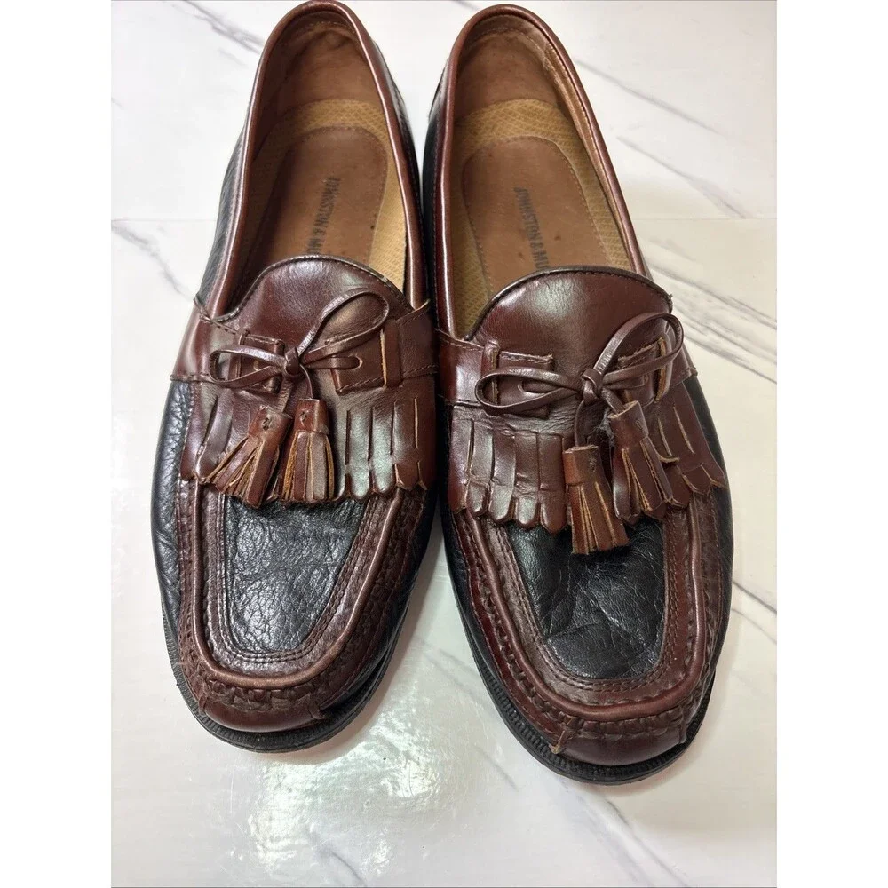 Johnston & Murphy Aragon Il Kiltie Tassel Loafer Men's 10M Brown Black Shoe
